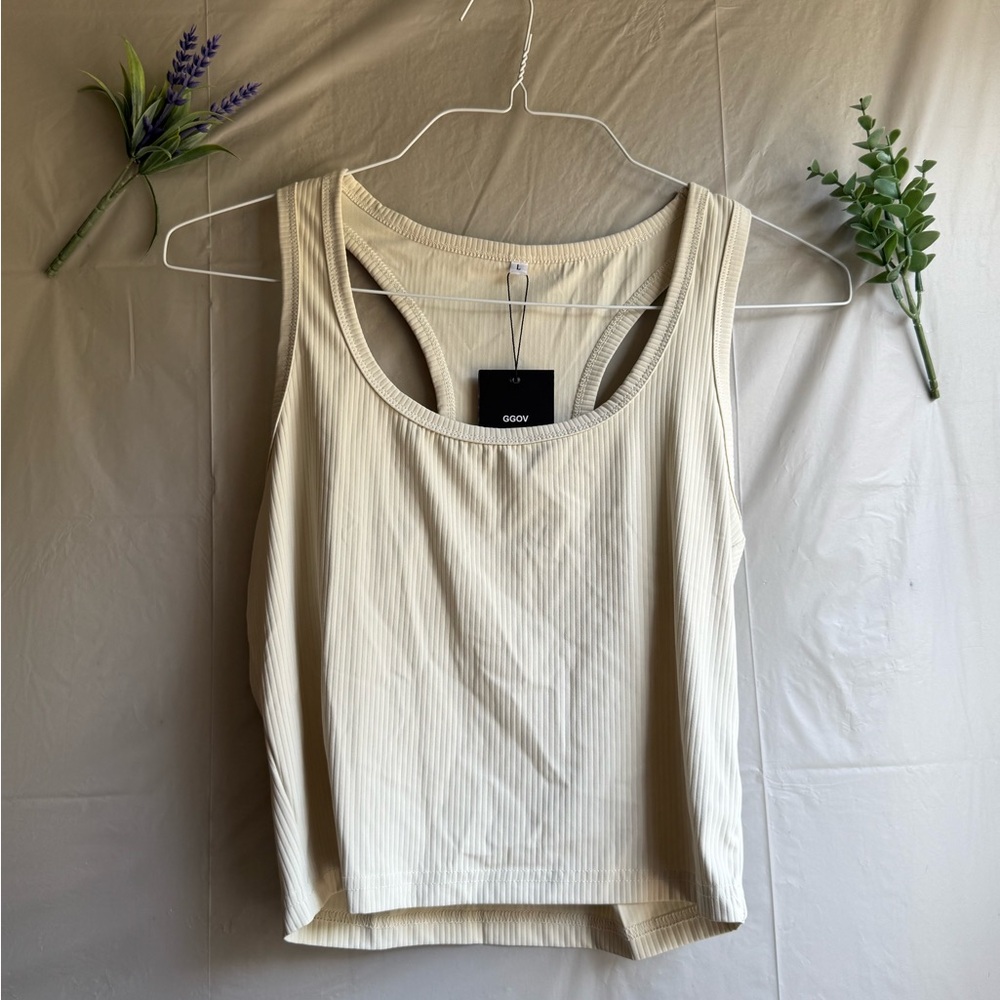 GGOV Cream Colored Ribbed Tank Top